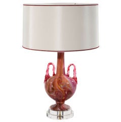 Vintage Pink Swirl Murano Lamp