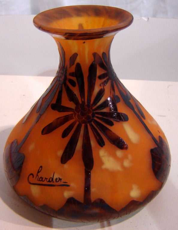 Vase Art Déco français Cocotiers de Charles Schneider Excellent état à Coral Gables, FL