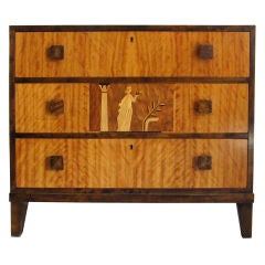 Swedish 1930s Art Deco chest of drawers with beautiful marquetry
