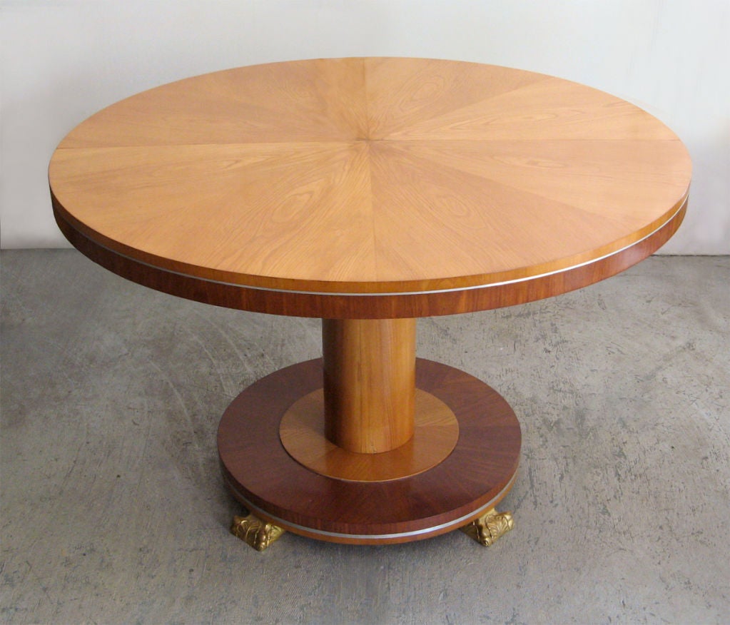 20th Century Very rare, Carl Bergsten Swedish Art Deco pedestal dining table.
