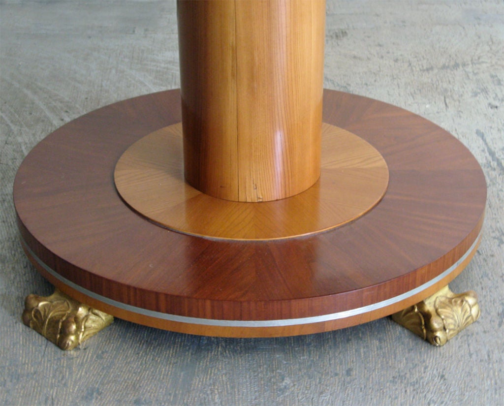 Elm Very rare, Carl Bergsten Swedish Art Deco pedestal dining table.