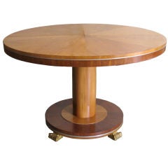 Very rare, Carl Bergsten Swedish Art Deco pedestal dining table.