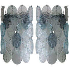 Pair of Gino Vistosi, Murano, Italy sconces in pale blue glass.