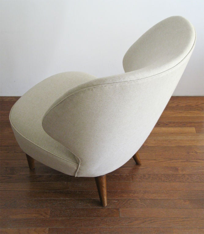 Upholstery Large beautiful Swedish Art Deco slipper wing-chair 1940's.