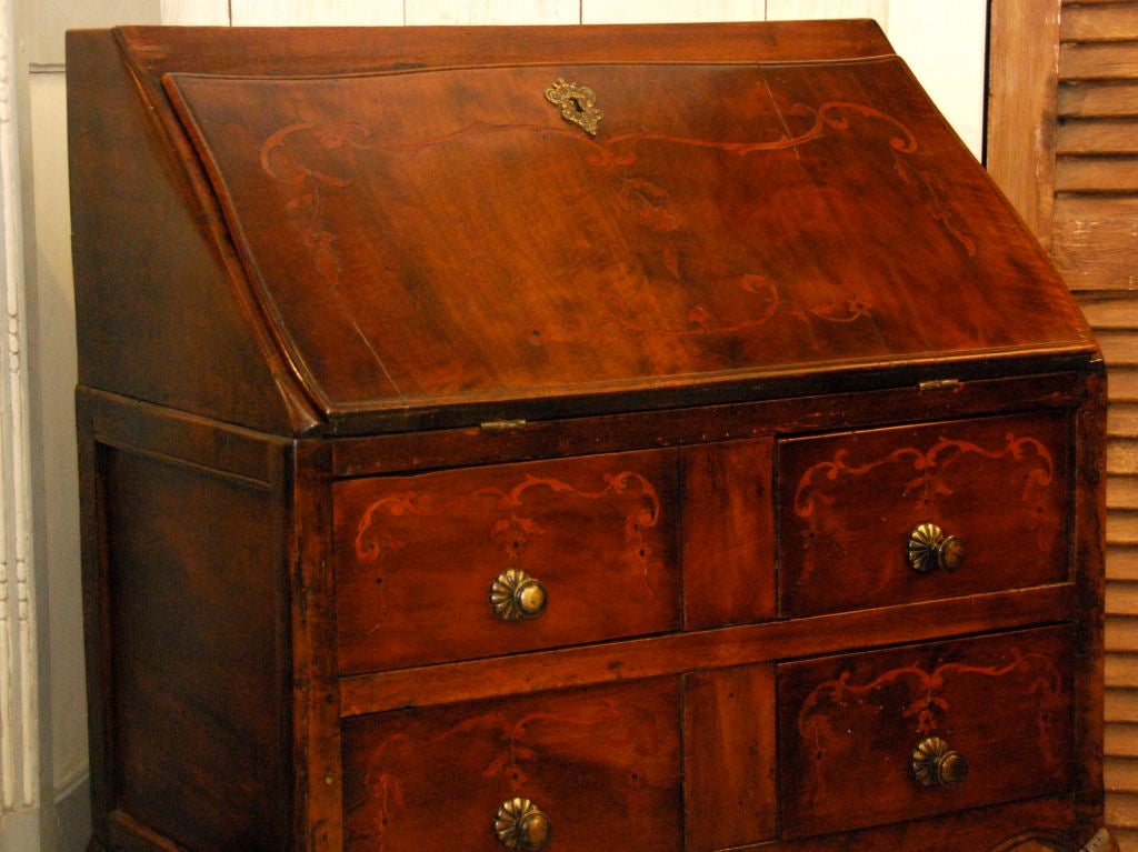 Italian inlaid slant top desk