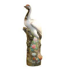 19th c. porcelain whooping cranes