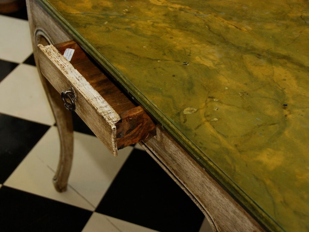 Wood Painted French writing table For Sale