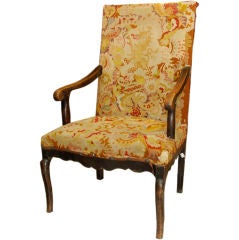Single needlepoint French arm chair