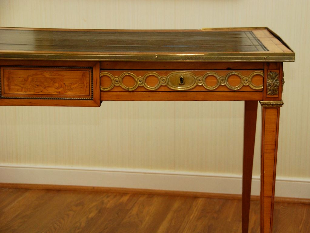 Italian Louis XVI Satinwood parquetry bureau plat