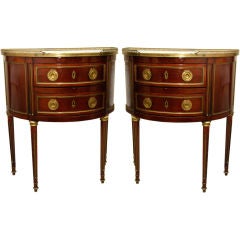 Pair of demi-shaped end tables