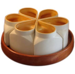 Ceramic Coffee/ Tea Set with Wooden Tray