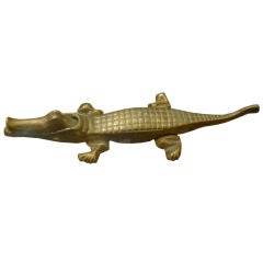 Vintage Brass Alligator Nutcracker