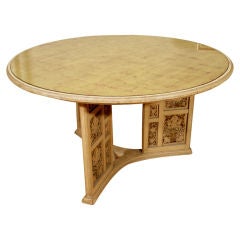 Carved James Mont Style, Painted  Table with Gold Leaf