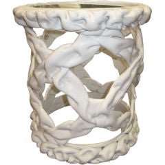 White Fiberglass Ribbon Side Table