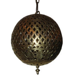 Brass Filigree Moroccan Ceiling Fixture
