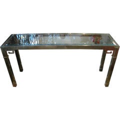 Brass Console Table With Greek Key