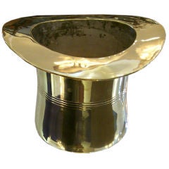 Magician's Top Hat Planter in Polished Brass