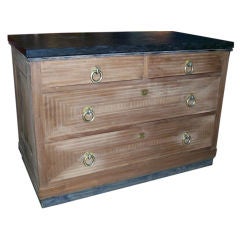 Early 20th Century Distressed Dresser w/ Volcanic Stone Top