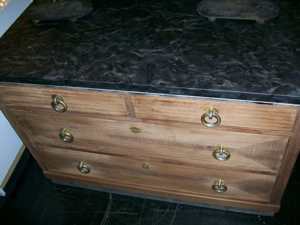 Early 20th Century Distressed Dresser w/ Volcanic Stone Top 5