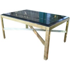 Karl Springer Triangular Leg Brass Coffee Table 4