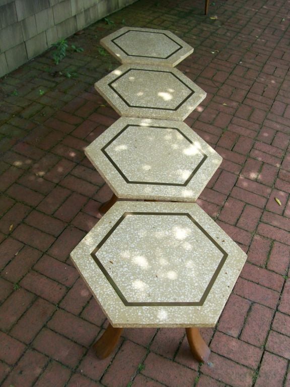 Mid-20th Century Set of Four Harvey Probber Honeycomb Side Tables
