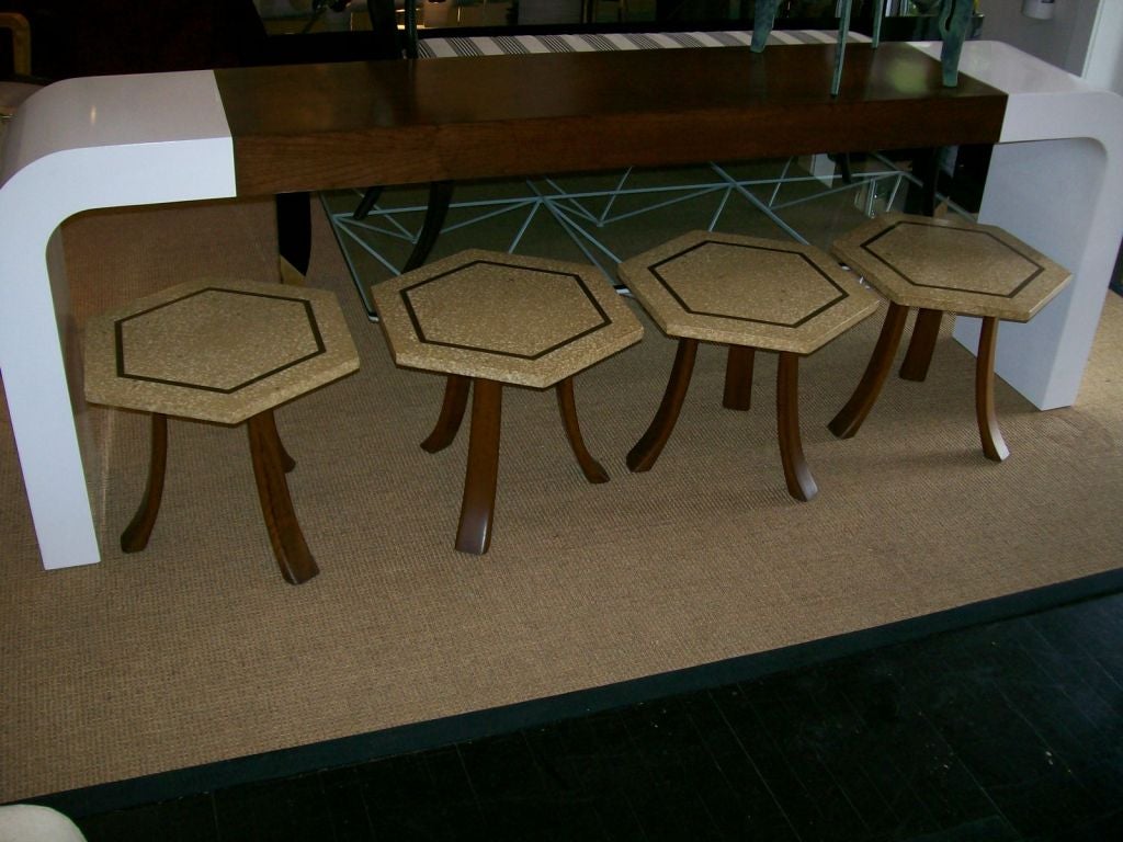 American Set of Four Harvey Probber Honeycomb Side Tables