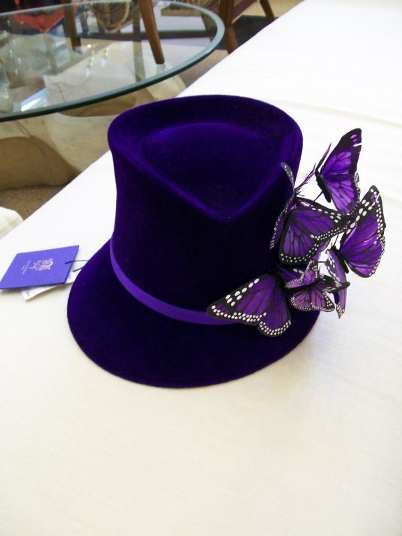 A Philip Treacy Designer Hat Adorned in Butterflies 2
