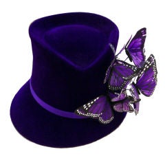 A Philip Treacy Designer Hat Adorned in Butterflies