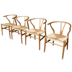Hans Wegner Wishbone Armchairs (set of four)