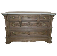 Antique An Exquisite Distressed Burled Wood and Mahogany Dresser
