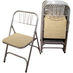 Vintage Set of Ten Aluminum Folding Chairs