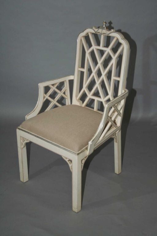 Set of 8 Chinese Chippendale Style Dining Chairs