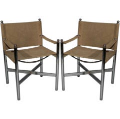 Pair of Chrome Arm Chairs