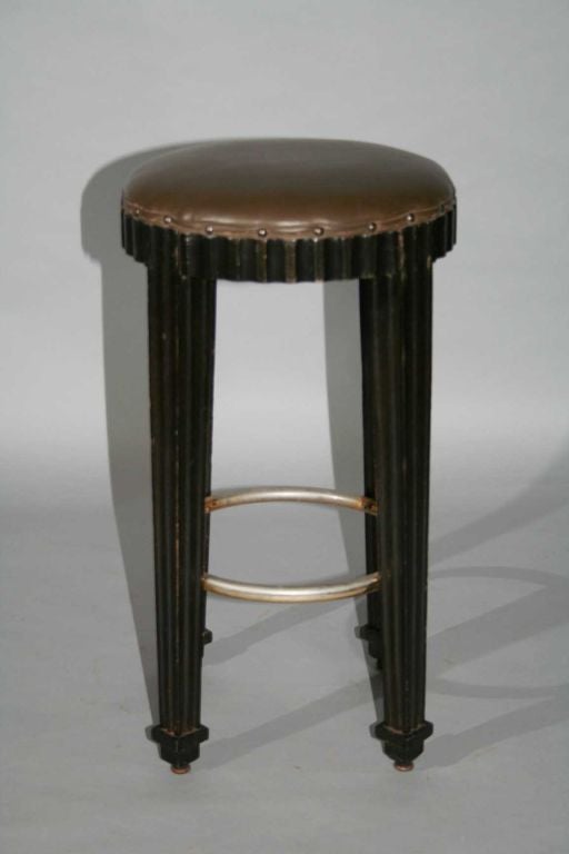 Stylish counter  or bar stools, deco style.  Stools have wheels that can be removed.  Can be sold individually @ $500. each.<br />
<br />
Keywords:  kitchen chairs, bar stools.