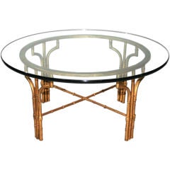 Faux Bamboo Round Metal Coffee Table