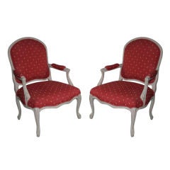 Pair of Louis XV Style Fauteuil Pair of Louis XV Style Fauteuil