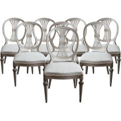 Set of Eight Gustavian Style Dining Chairs