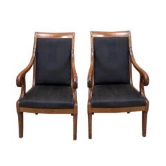 Pair of Mahogany Empire Chairs