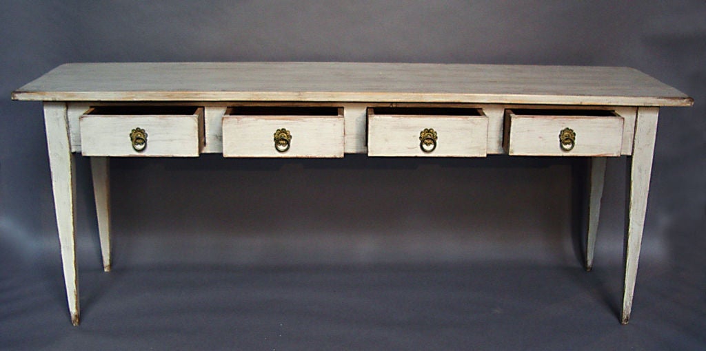 Swedish Long Sideboard with Four Drawers
