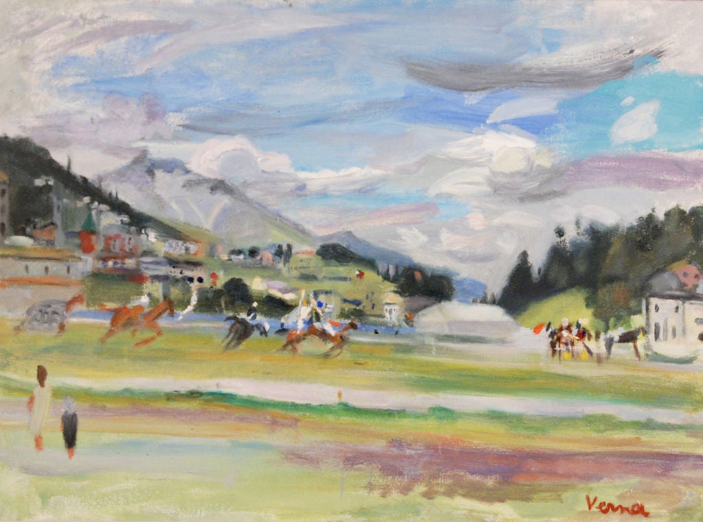 Oil on canvas

Dated 1954

21 ½ by 28 ½ in.  W/frame 29 by 36 in.

	Paris, France, June 7, 1900 - Ascona, Switzerland, November 30, 1975. 

During the early 1920's the artist studied at a number of studios in Paris including André Lurcat,