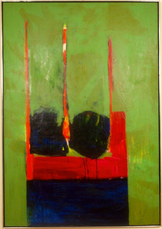 Ronaldo de Juan<br />
Argentine, 1930-1989<br />
<br />
“Untitled, New York”<br />
<br />
Acrylic on canvas<br />
72 by 50 in.  W/frame 73 by 51 in.<br />
Signed and dated 1971 on reverse<br />
Titled New York on reverse<br />
<br