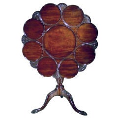 A George III Carved Mahogany Birdcage Tea Table
