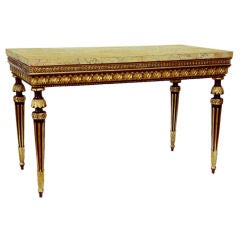 An Important Neoclassical Painted 
Parcel Gilt Console