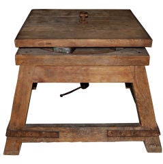 A French Oak & Iron Revolving Sculptor’s Table/Stand