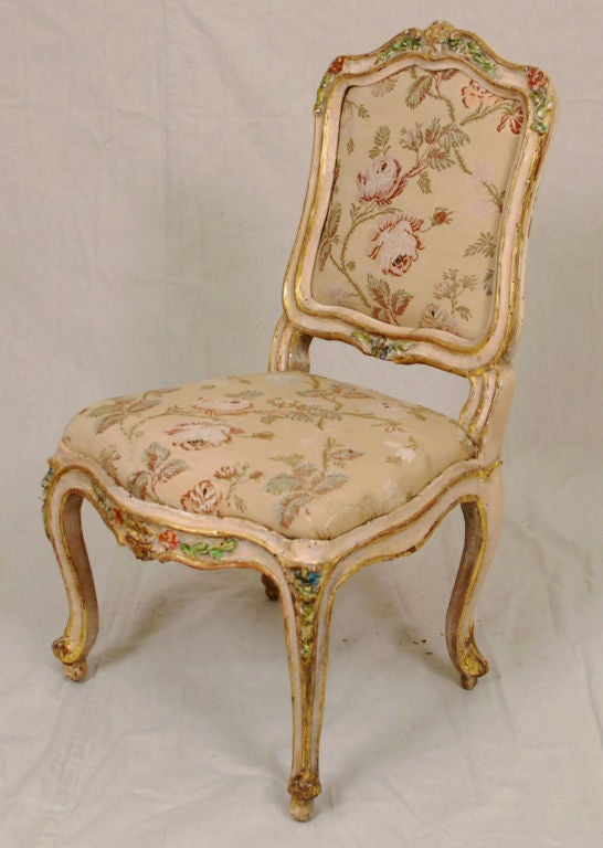 French A  Rare Set of Four Louis XV Side Chairs, Stamped Tillard For Sale