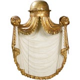 A Painted & Gilt-wood Bed Crown/Architectural Element