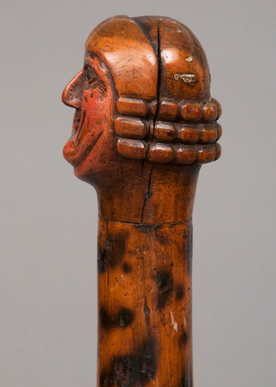 English Yew Wood Walking Stick In Excellent Condition In Sheffield, MA
