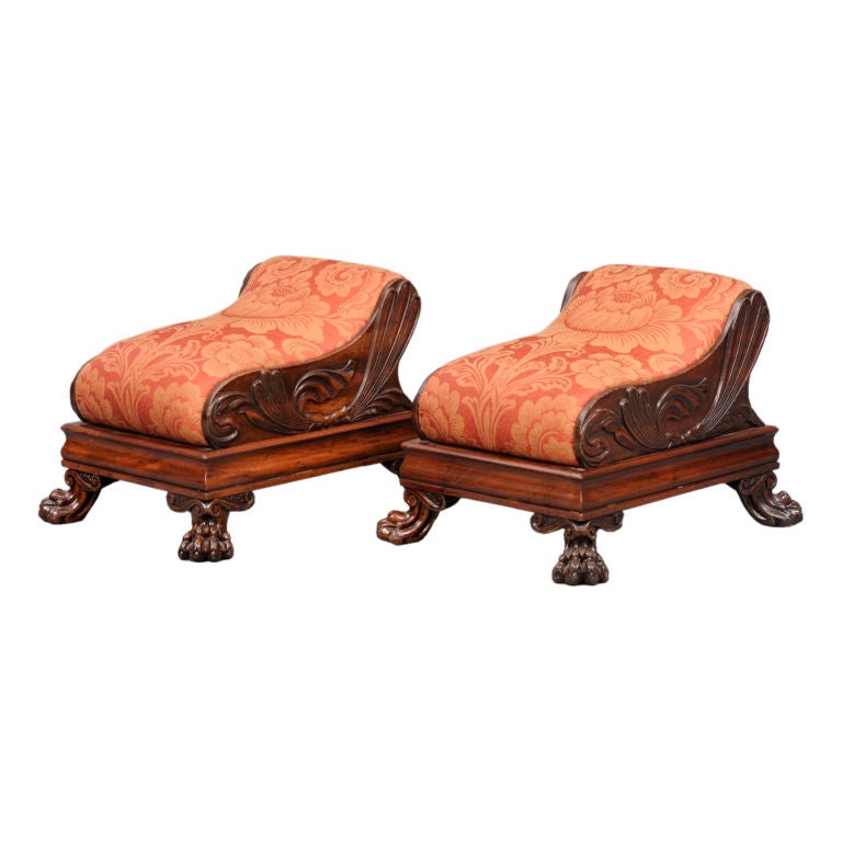 Pair of English Regency Footstools For Sale