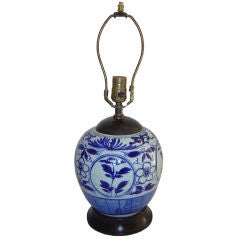 Blue White Chinese Jar Made Into a Lamp