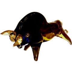 Nice 1960's Murano Bull in colors